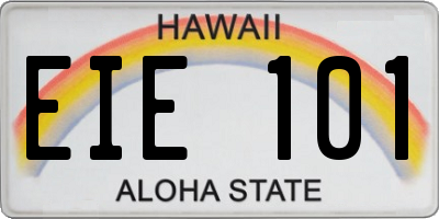 HI license plate EIE101