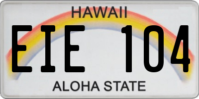HI license plate EIE104