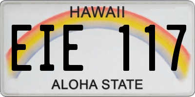 HI license plate EIE117