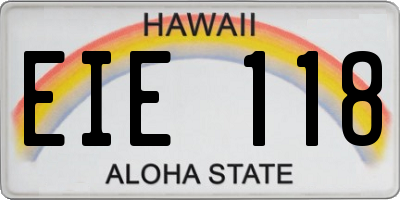 HI license plate EIE118
