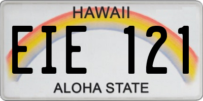 HI license plate EIE121