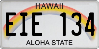 HI license plate EIE134
