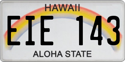 HI license plate EIE143