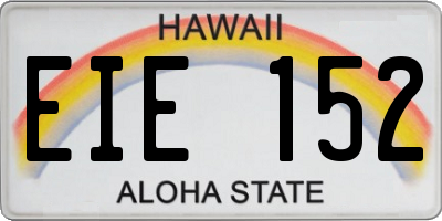 HI license plate EIE152