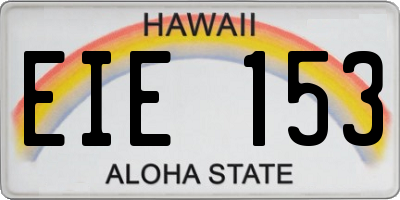 HI license plate EIE153