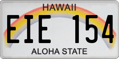 HI license plate EIE154