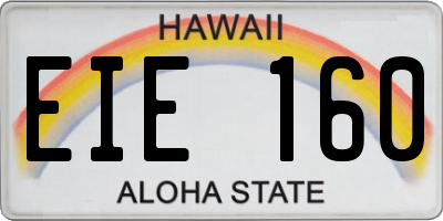 HI license plate EIE160