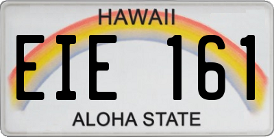HI license plate EIE161