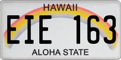 HI license plate EIE163