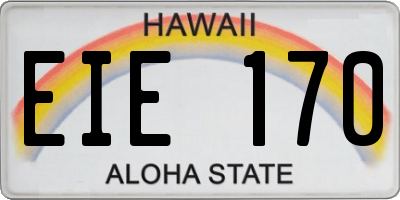 HI license plate EIE170