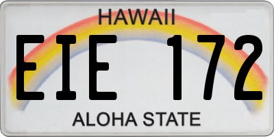HI license plate EIE172