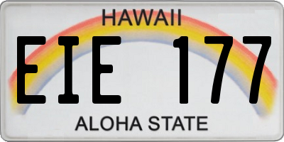 HI license plate EIE177