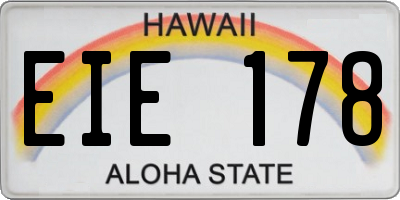 HI license plate EIE178