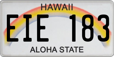 HI license plate EIE183