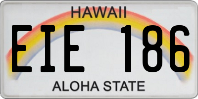 HI license plate EIE186