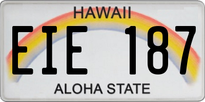 HI license plate EIE187