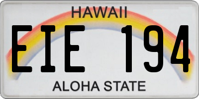 HI license plate EIE194