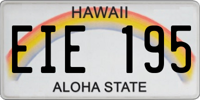 HI license plate EIE195