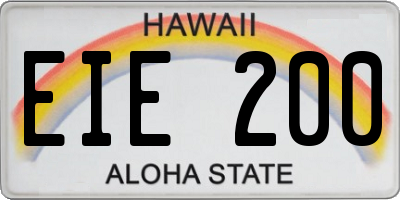 HI license plate EIE200