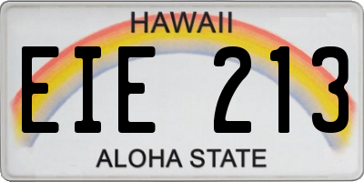 HI license plate EIE213
