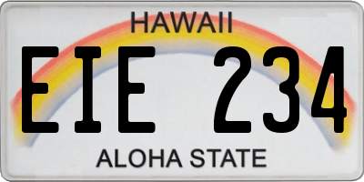 HI license plate EIE234