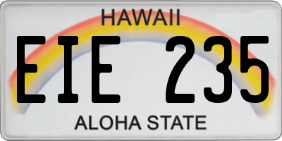 HI license plate EIE235