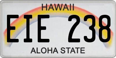HI license plate EIE238