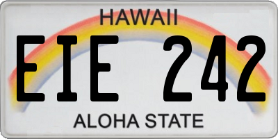 HI license plate EIE242