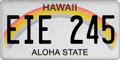 HI license plate EIE245