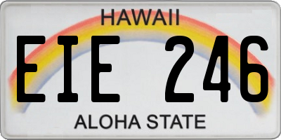 HI license plate EIE246