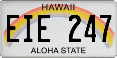 HI license plate EIE247