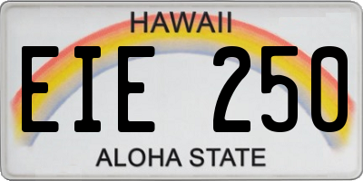 HI license plate EIE250