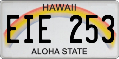 HI license plate EIE253