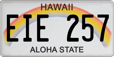 HI license plate EIE257