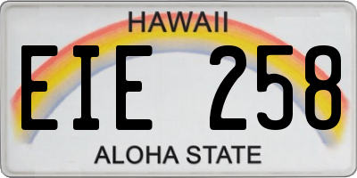 HI license plate EIE258