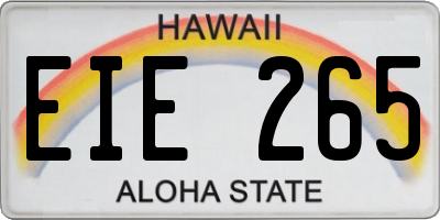HI license plate EIE265