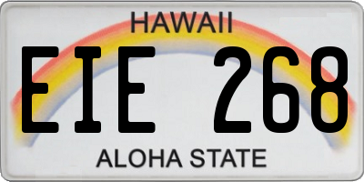 HI license plate EIE268