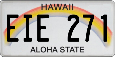 HI license plate EIE271