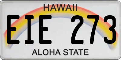 HI license plate EIE273