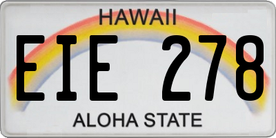 HI license plate EIE278