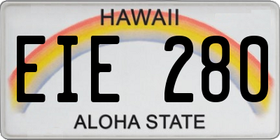 HI license plate EIE280