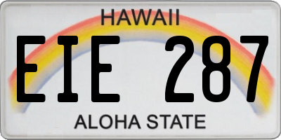 HI license plate EIE287