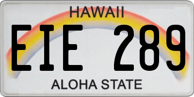 HI license plate EIE289