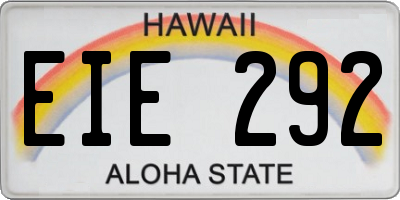 HI license plate EIE292