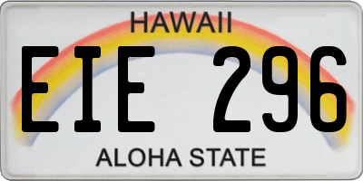 HI license plate EIE296