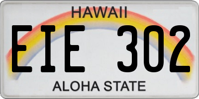 HI license plate EIE302