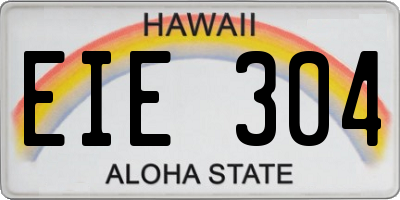 HI license plate EIE304