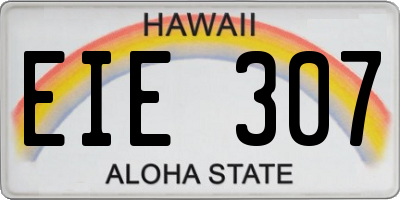 HI license plate EIE307