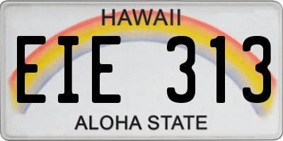 HI license plate EIE313