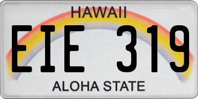 HI license plate EIE319